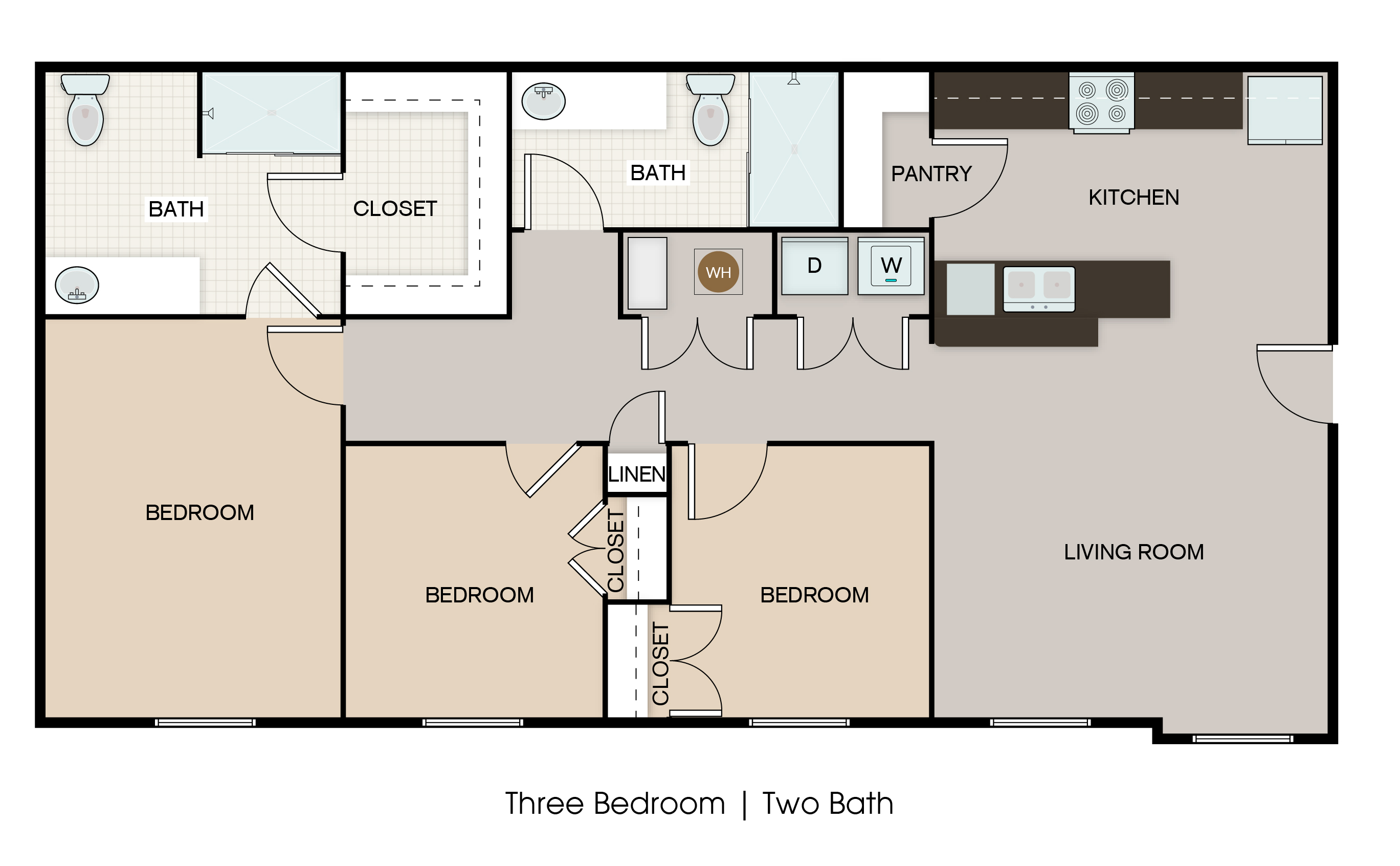 McCombs Village Floor Plan 3bedroom